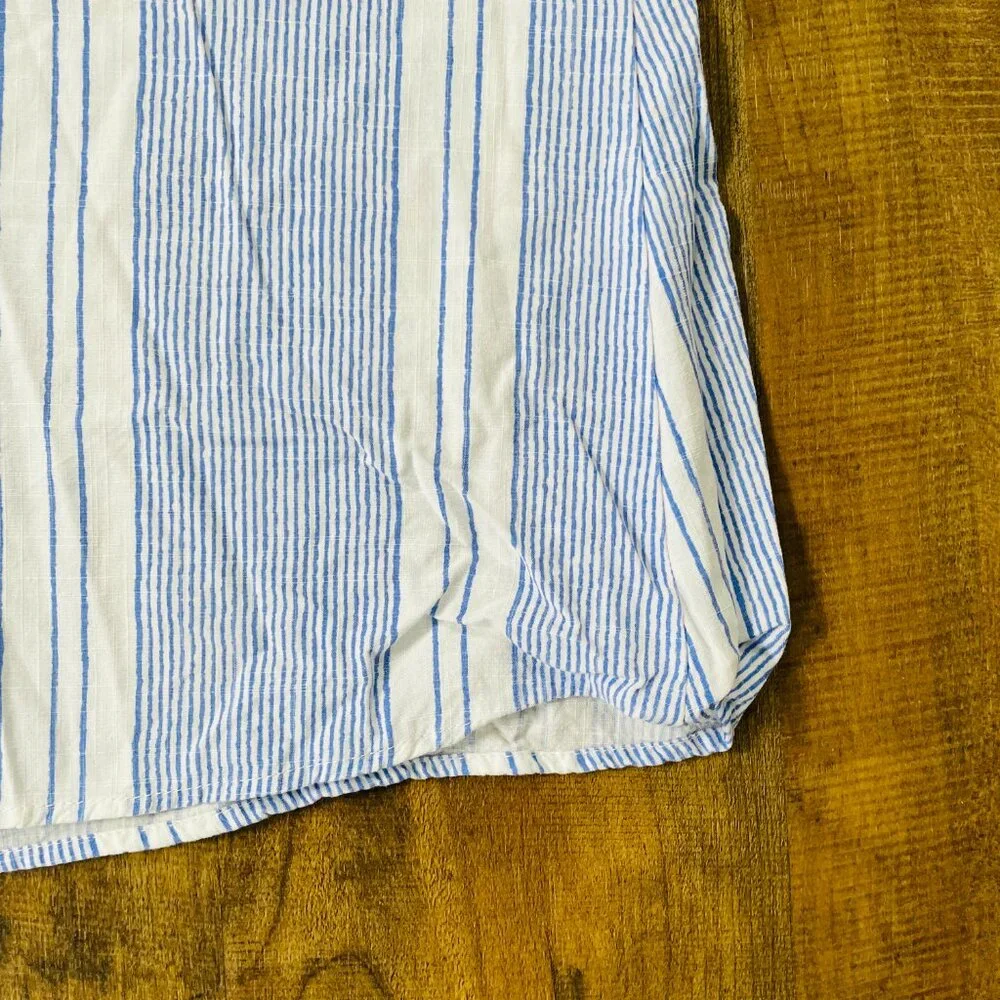The‎ Nines Blue White Striped Cold Shoulder Tank Top Size M